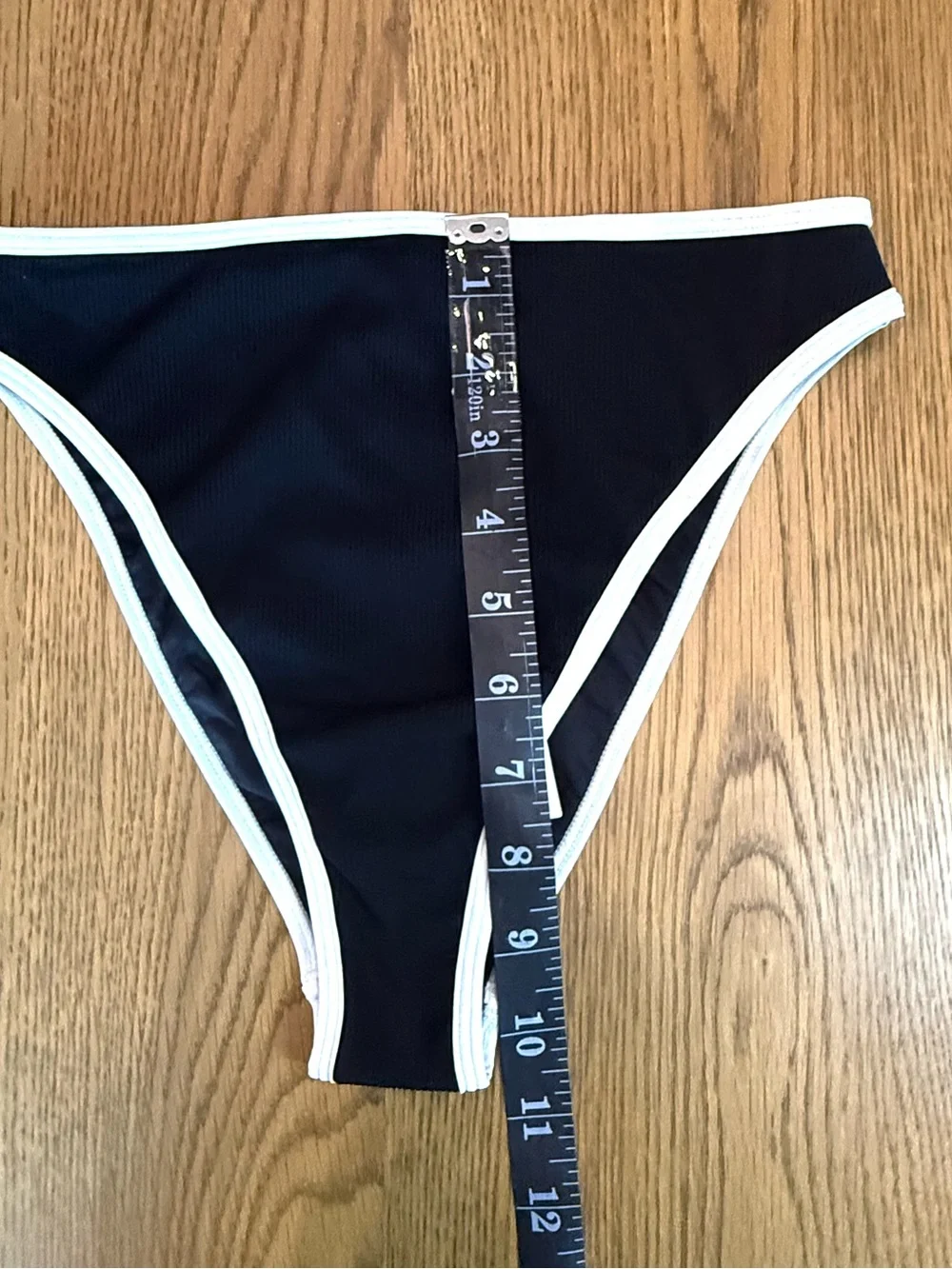 L*Space Nora Bikini Bottoms Black White Trim High Cut Size S NWT